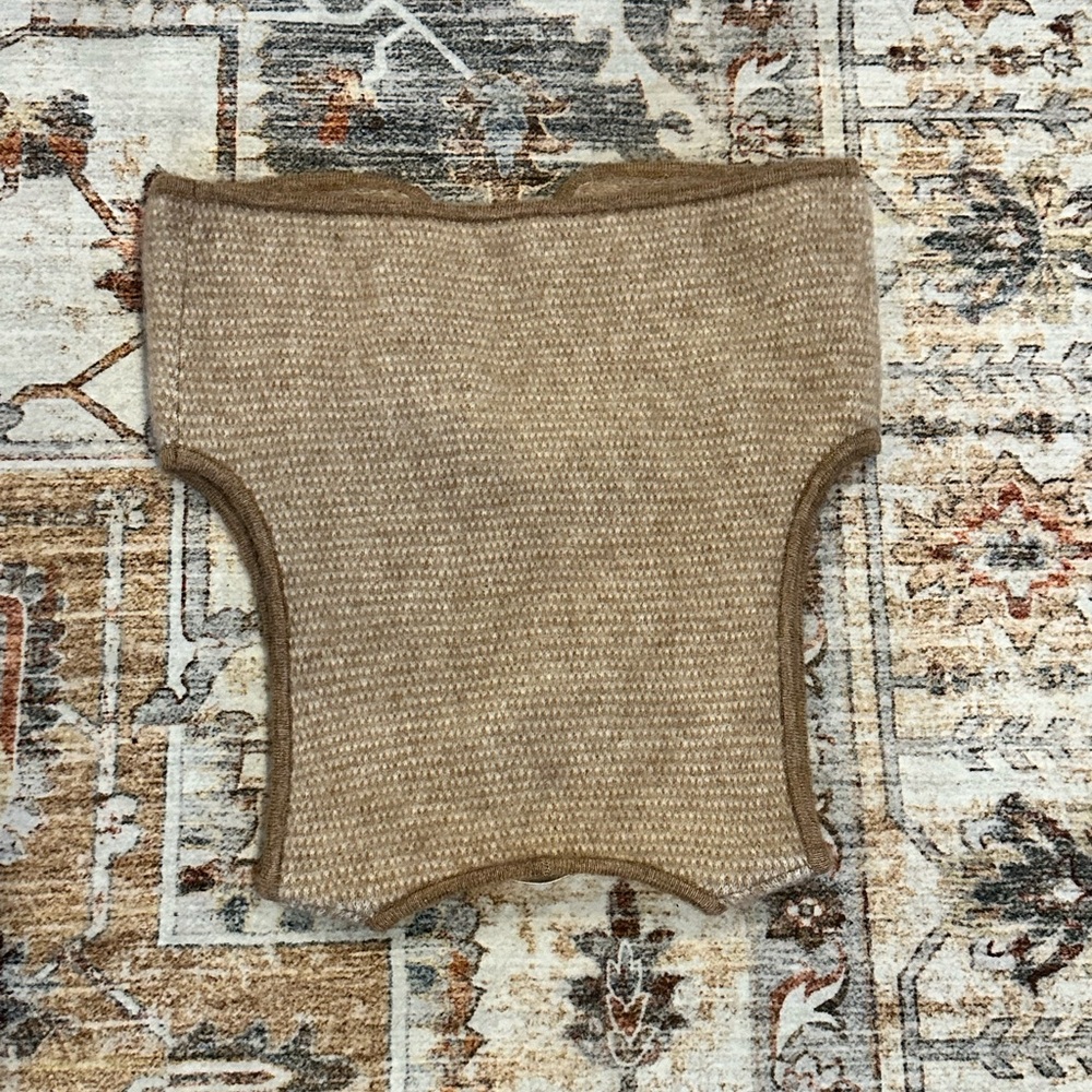 Sezane Pepy Tie Cardigan Vest XS Mottled Beige - Picture 2 of 10